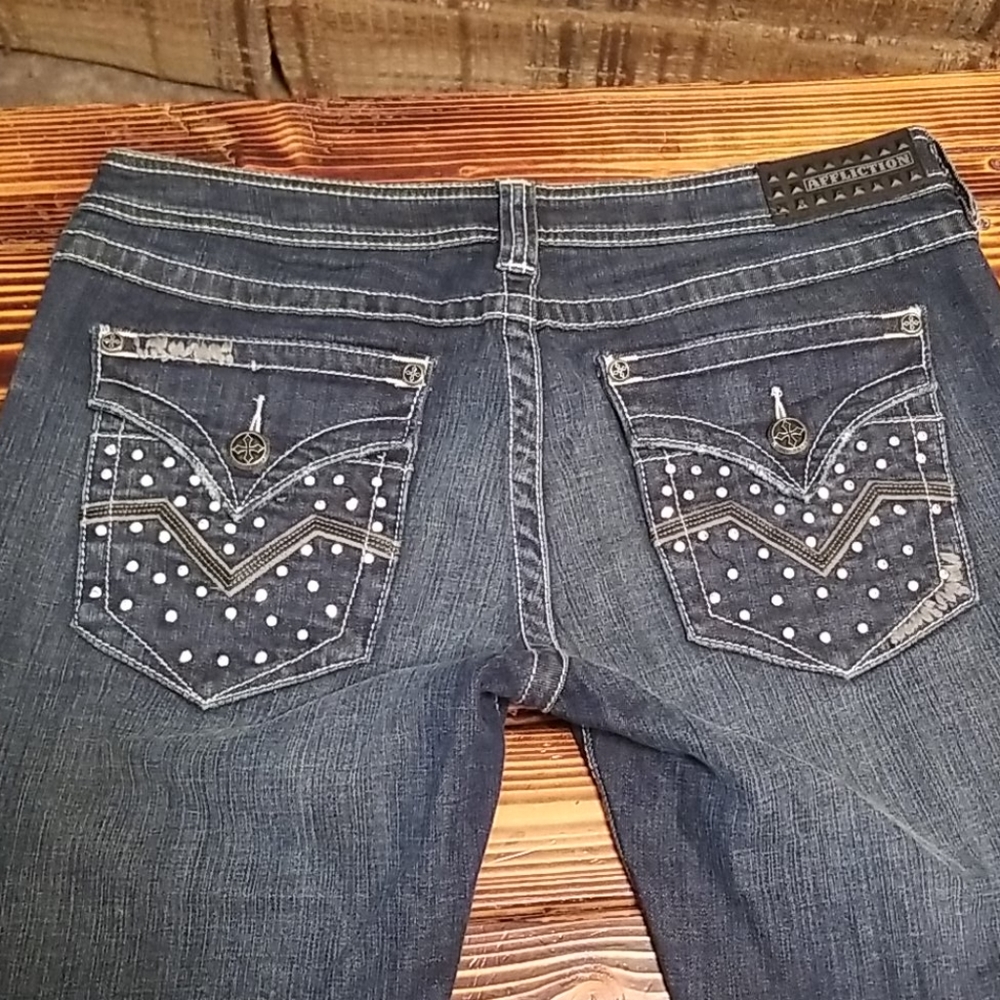👖 Affliction Jade Black Premium Size 32" x 34"